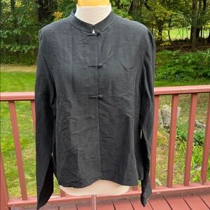 New! Eileen Fisher large mandarin knot button mandarin silk jacket.